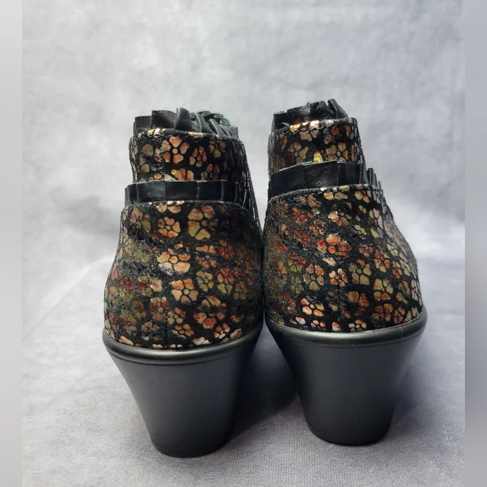 Alegria Hannah Autumn Poppy‎ Ankle Boots Metallic Ruffle EU Size 40 / US 10 - Picture 4 of 8